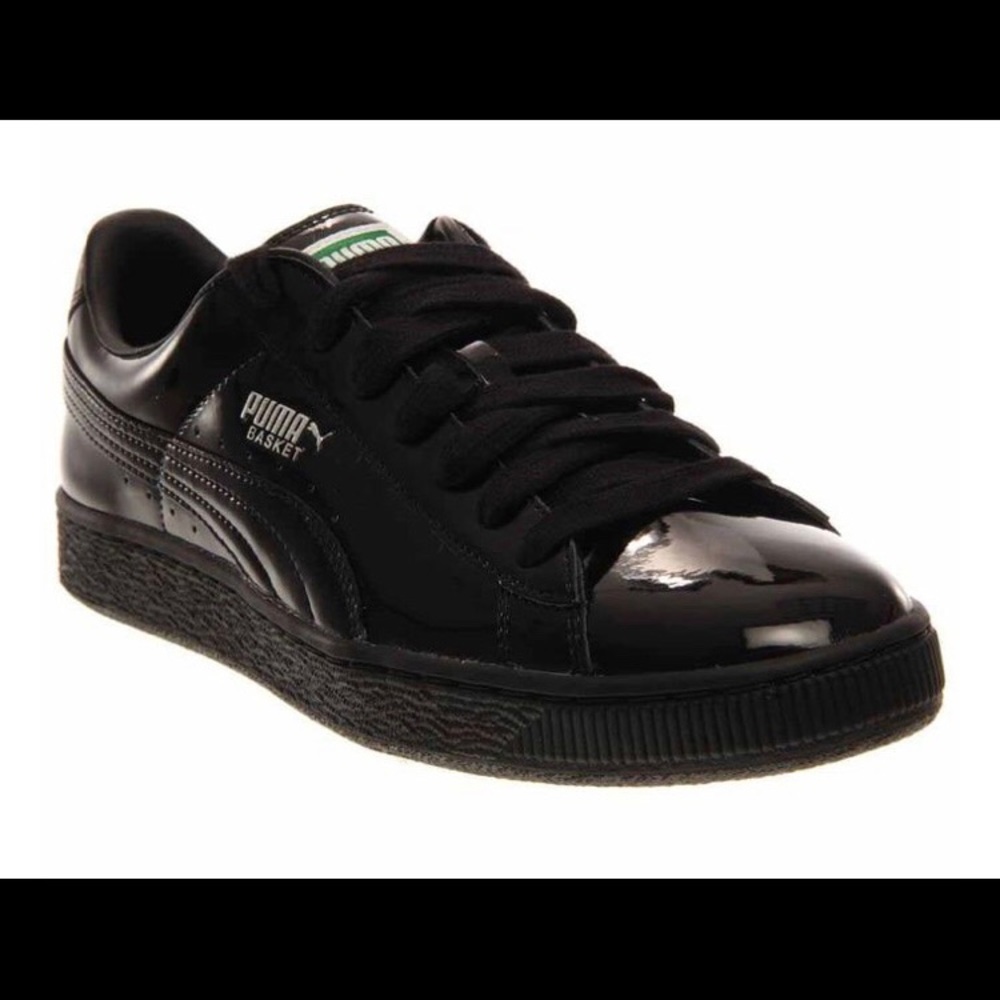 Patent leather black puma sneakers
